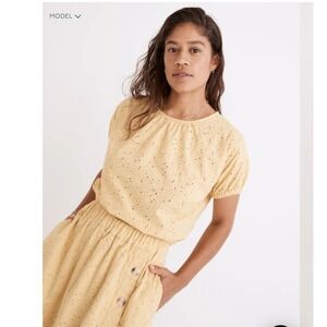 Madewell‎ Eyelet Michele Bubble Top in Dream-On Daisies Medium